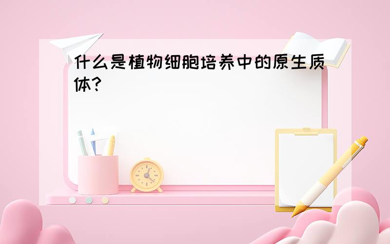 什么是植物细胞培养中的原生质体?