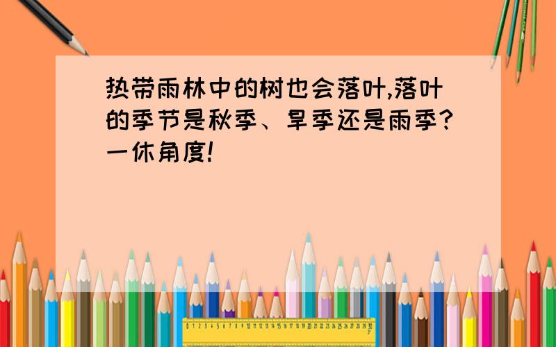 热带雨林中的树也会落叶,落叶的季节是秋季、旱季还是雨季?一休角度!