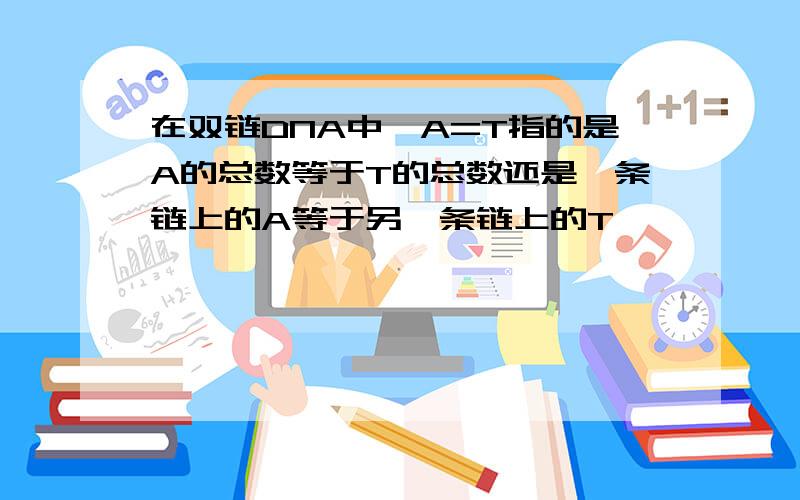 在双链DNA中,A=T指的是A的总数等于T的总数还是一条链上的A等于另一条链上的T