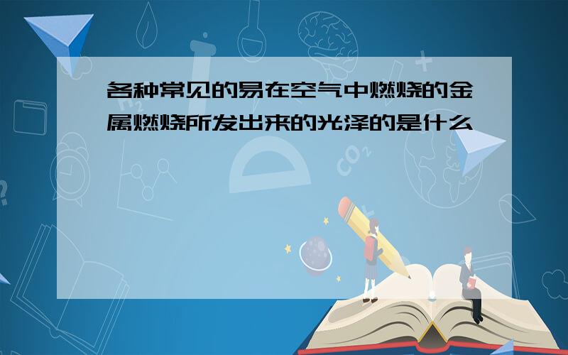 各种常见的易在空气中燃烧的金属燃烧所发出来的光泽的是什么