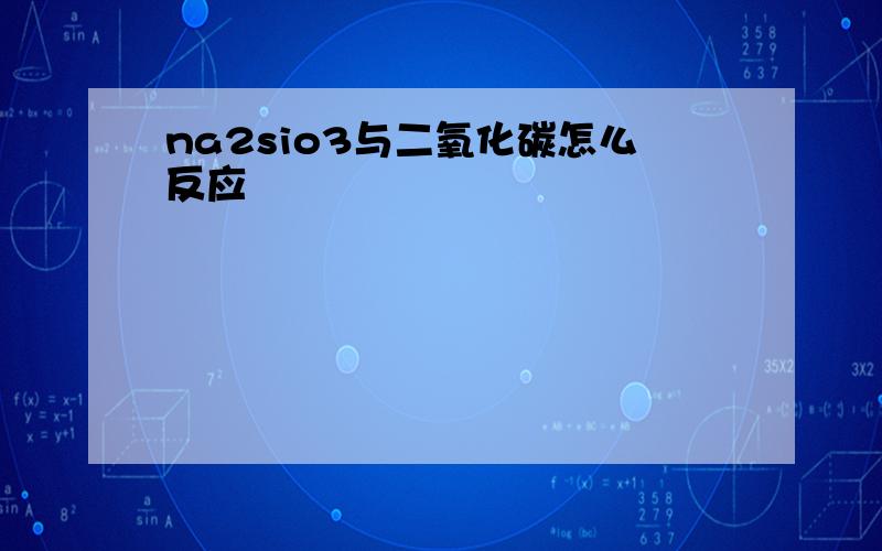 na2sio3与二氧化碳怎么反应