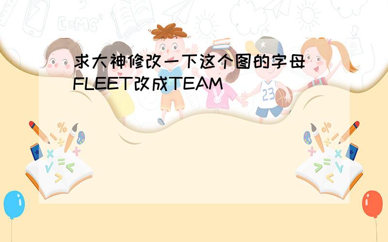 求大神修改一下这个图的字母 FLEET改成TEAM