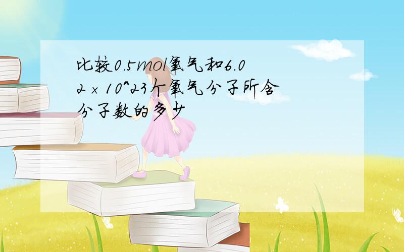 比较0.5mol氧气和6.02×10^23个氧气分子所含分子数的多少