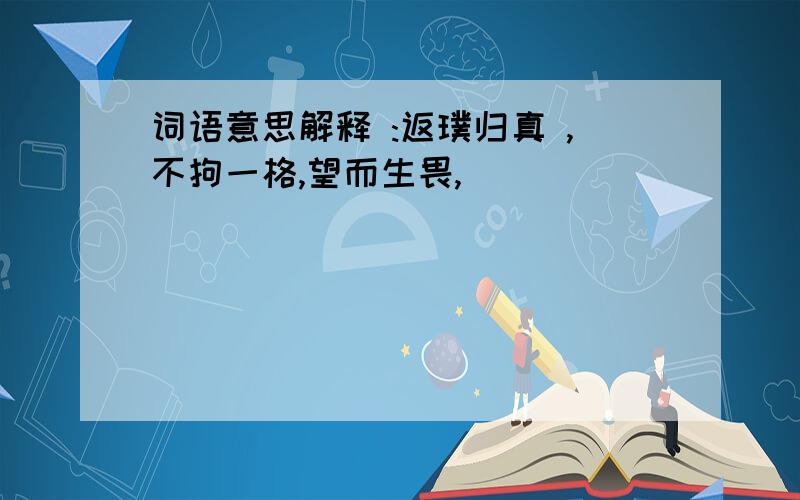 词语意思解释 :返璞归真 ,不拘一格,望而生畏,