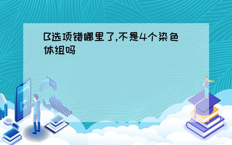 B选项错哪里了,不是4个染色体组吗