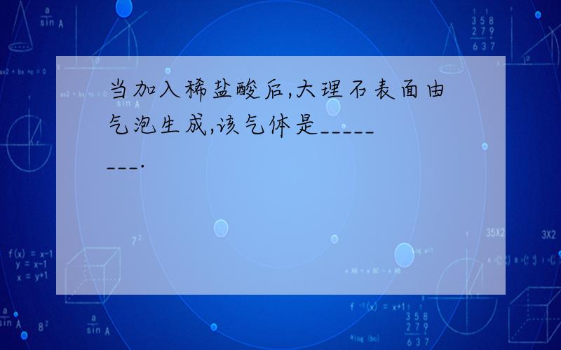 当加入稀盐酸后,大理石表面由气泡生成,该气体是________.