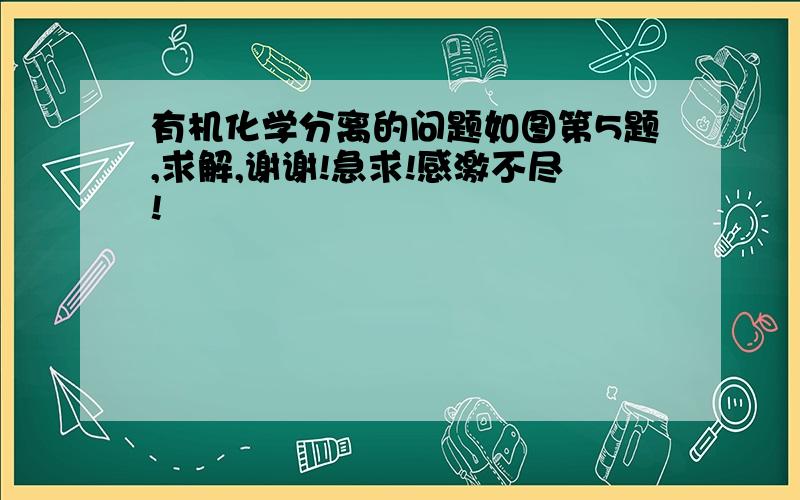 有机化学分离的问题如图第5题,求解,谢谢!急求!感激不尽!