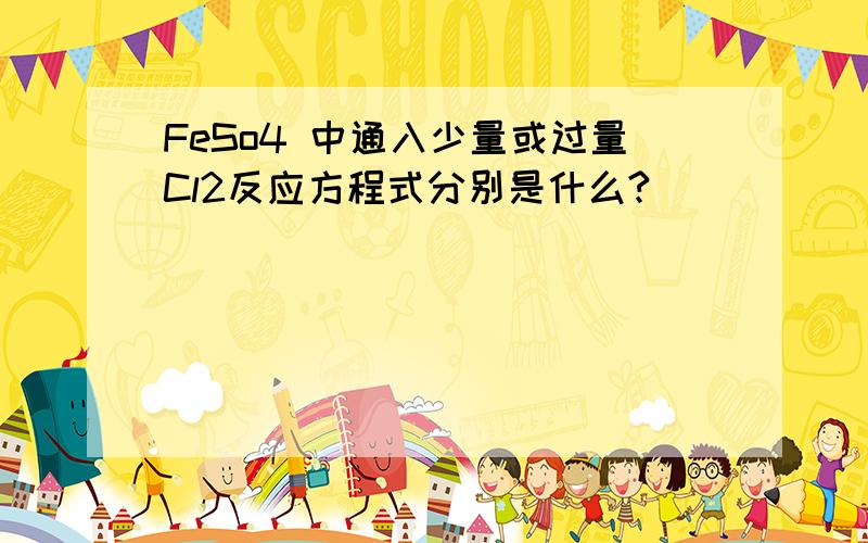 FeSo4 中通入少量或过量Cl2反应方程式分别是什么?