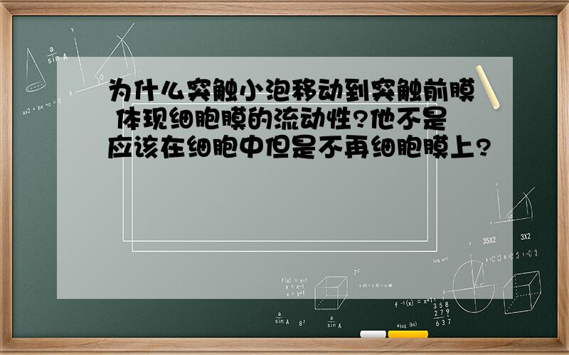 为什么突触小泡移动到突触前膜 体现细胞膜的流动性?他不是应该在细胞中但是不再细胞膜上?