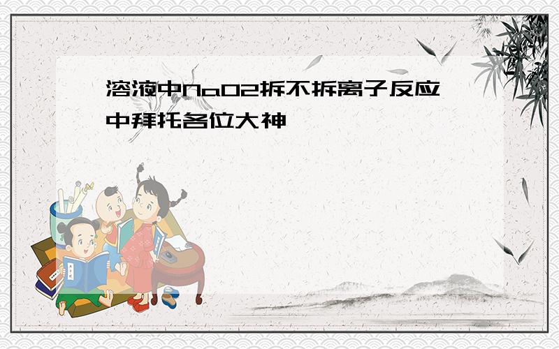 溶液中NaO2拆不拆离子反应中拜托各位大神