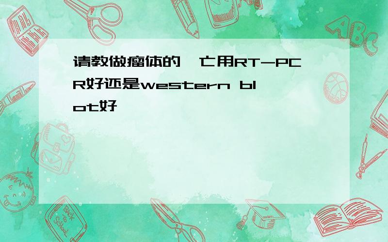 请教做瘤体的凋亡用RT-PCR好还是western blot好