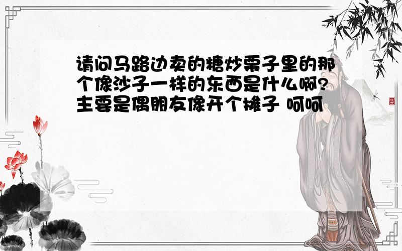 请问马路边卖的糖炒栗子里的那个像沙子一样的东西是什么啊?主要是偶朋友像开个摊子 呵呵