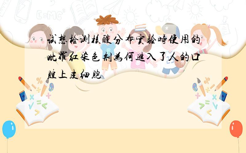 试想检测核酸分布实验时使用的吡罗红染色剂为何进入了人的口腔上皮细胞