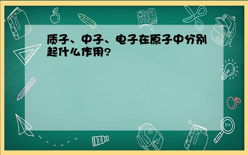 质子、中子、电子在原子中分别起什么作用?