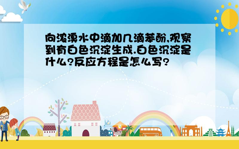 向浓溴水中滴加几滴苯酚,观察到有白色沉淀生成.白色沉淀是什么?反应方程是怎么写?