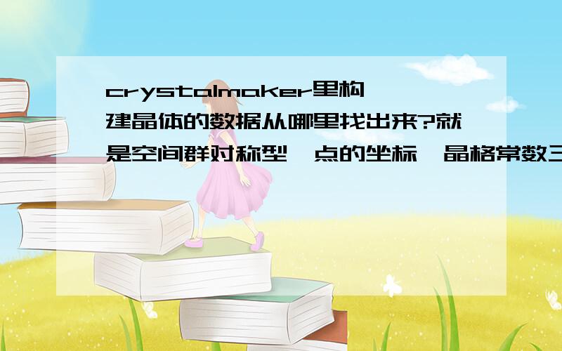 crystalmaker里构建晶体的数据从哪里找出来?就是空间群对称型,点的坐标,晶格常数三个部分