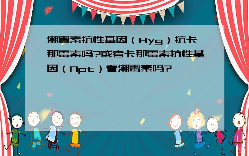 潮霉素抗性基因（Hyg）抗卡那霉素吗?或者卡那霉素抗性基因（Npt）看潮霉素吗?