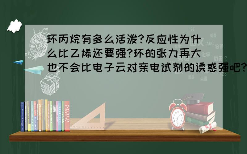 环丙烷有多么活泼?反应性为什么比乙烯还要强?环的张力再大也不会比电子云对亲电试剂的诱惑强吧?