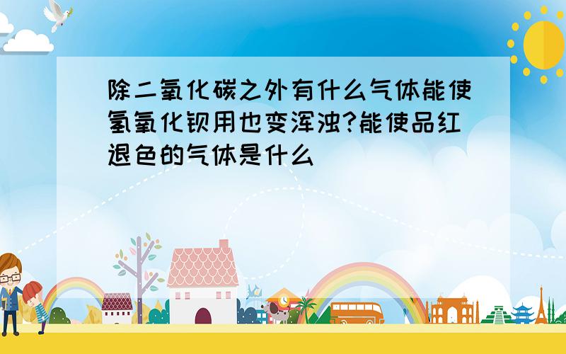 除二氧化碳之外有什么气体能使氢氧化钡用也变浑浊?能使品红退色的气体是什么