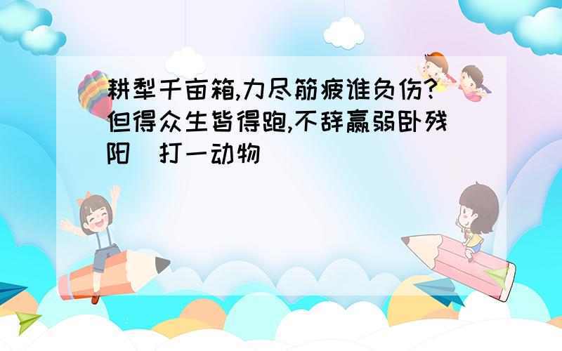 耕犁千亩箱,力尽筋疲谁负伤?但得众生皆得跑,不辞赢弱卧残阳〈打一动物〉