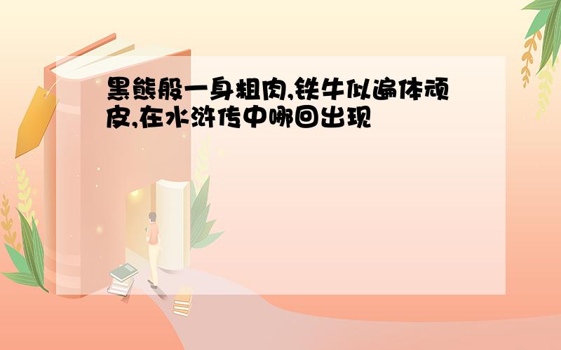 黑熊般一身粗肉,铁牛似遍体顽皮,在水浒传中哪回出现