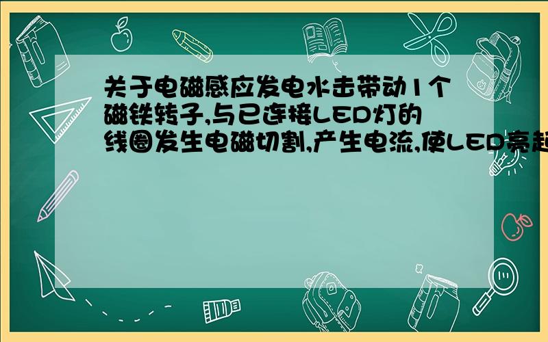 关于电磁感应发电水击带动1个磁铁转子,与已连接LED灯的线圈发生电磁切割,产生电流,使LED亮起.但水压低和水压高时,灯闪烁得厉害,中等水压闪烁得较轻微.时有发现灯不亮,但测了电子元件都