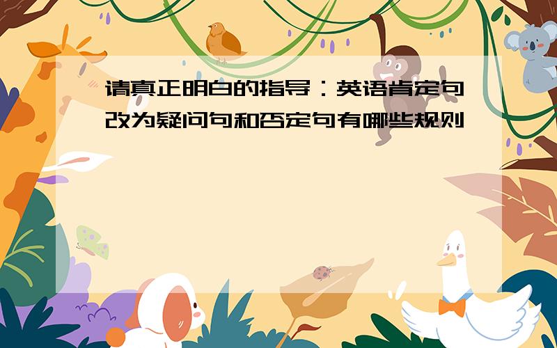 请真正明白的指导：英语肯定句改为疑问句和否定句有哪些规则