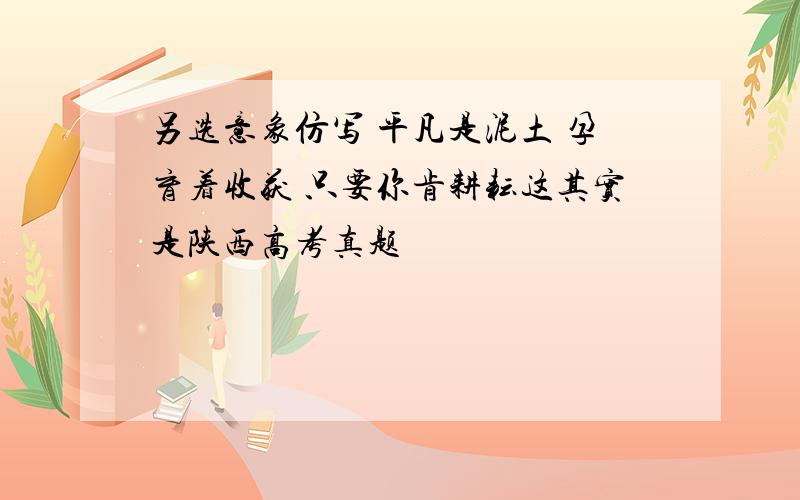 另选意象仿写 平凡是泥土 孕育着收获 只要你肯耕耘这其实是陕西高考真题