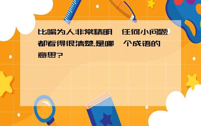 比喻为人非常精明,任何小问题都看得很清楚.是哪一个成语的意思?