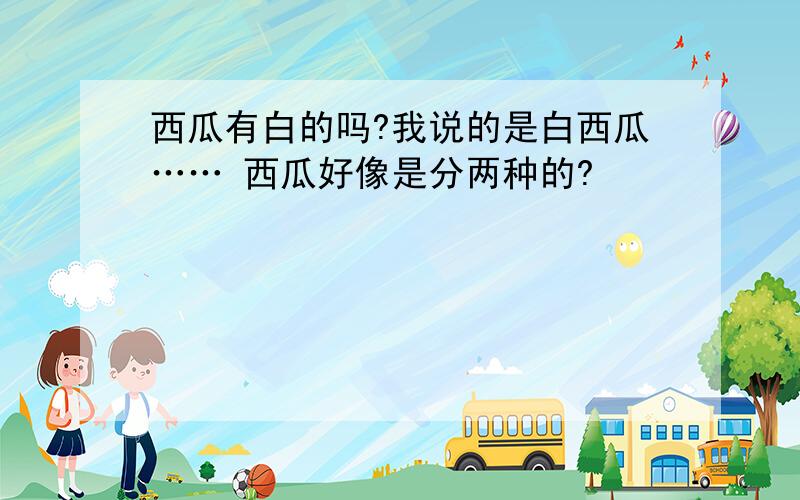 西瓜有白的吗?我说的是白西瓜…… 西瓜好像是分两种的?