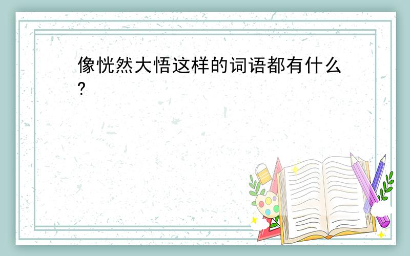 像恍然大悟这样的词语都有什么?