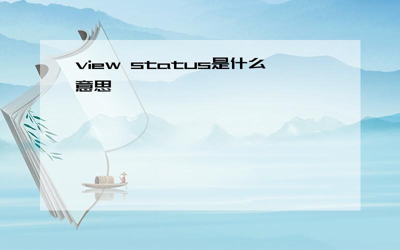 view status是什么意思