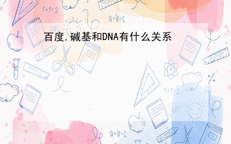 百度,碱基和DNA有什么关系