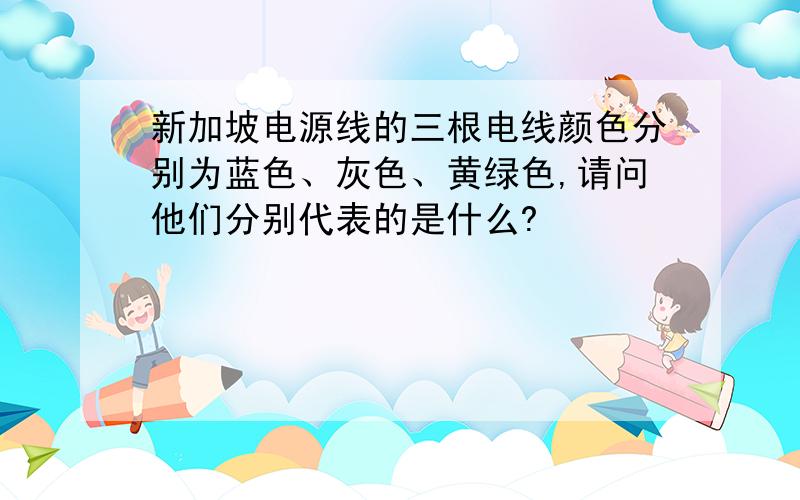 新加坡电源线的三根电线颜色分别为蓝色、灰色、黄绿色,请问他们分别代表的是什么?