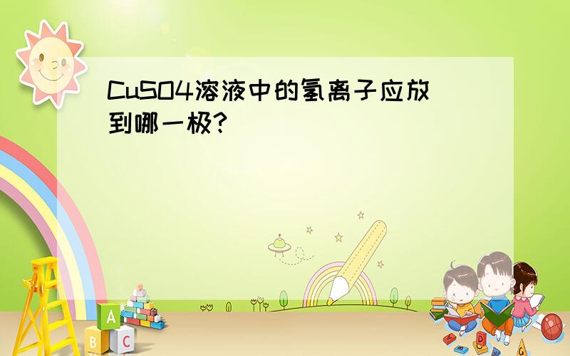 CuSO4溶液中的氢离子应放到哪一极?