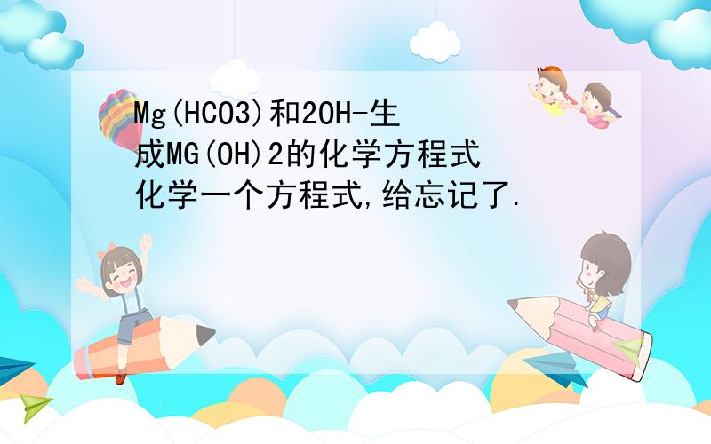 Mg(HCO3)和2OH-生成MG(OH)2的化学方程式化学一个方程式,给忘记了.