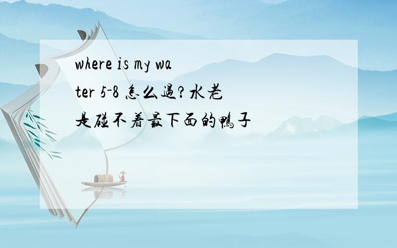 where is my water 5-8 怎么过?水老是碰不着最下面的鸭子