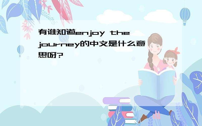 有谁知道enjoy the journey的中文是什么意思呀?