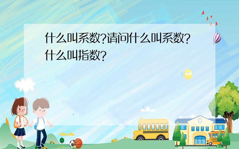 什么叫系数?请问什么叫系数?什么叫指数?