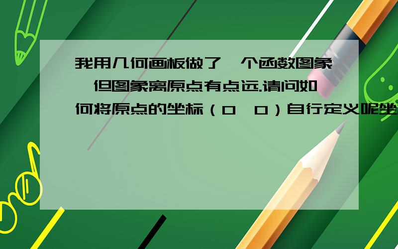 我用几何画板做了一个函数图象,但图象离原点有点远.请问如何将原点的坐标（0,0）自行定义呢坐标系是系统自动生成的