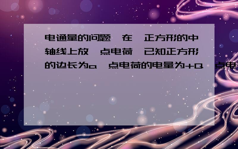 电通量的问题,在一正方形的中轴线上放一点电荷,已知正方形的边长为a,点电荷的电量为+Q,点电荷距正方形在一正方形的中轴线上放一点电荷,已知正方形的边长为a,点电荷的电量为+Q,点电荷距