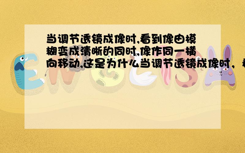 当调节透镜成像时,看到像由模糊变成清晰的同时,像作同一横向移动,这是为什么当调节透镜成像时，看到像由模糊变成清晰（或反之）的同时，像作同一横向移动，这是为什么？详细问题见