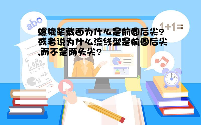 螺旋桨载面为什么是前圆后尖?或者说为什么流线型是前圆后尖,而不是两头尖?