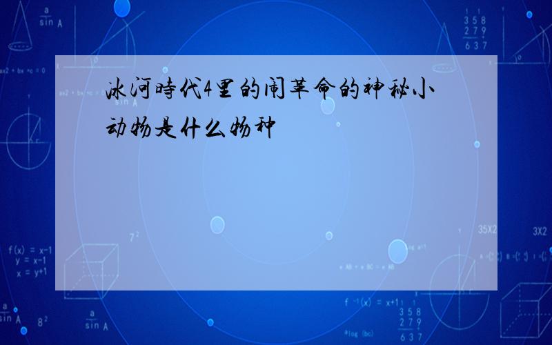 冰河时代4里的闹革命的神秘小动物是什么物种