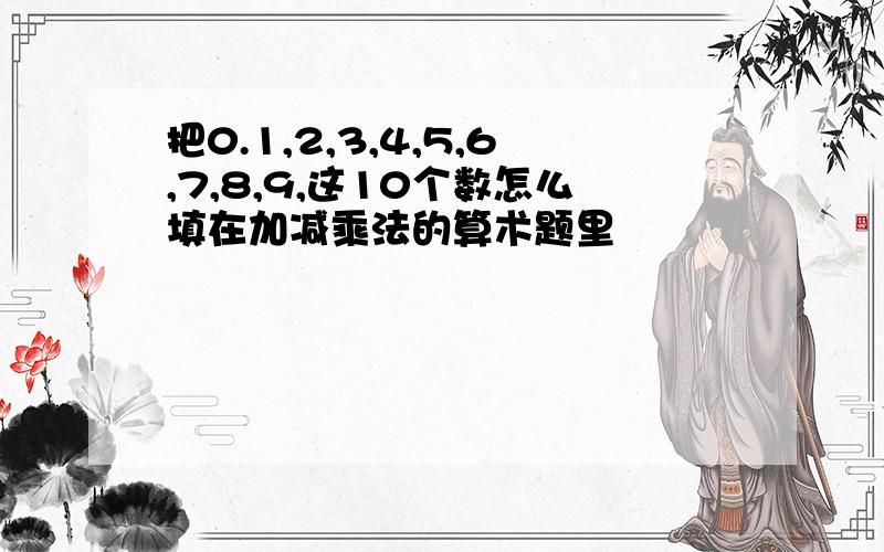 把0.1,2,3,4,5,6,7,8,9,这10个数怎么填在加减乘法的算术题里