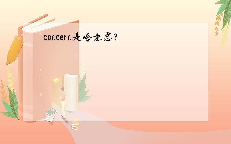 concern是啥意思?