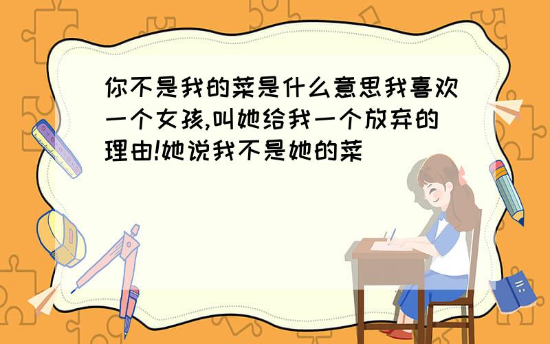 你不是我的菜是什么意思我喜欢一个女孩,叫她给我一个放弃的理由!她说我不是她的菜