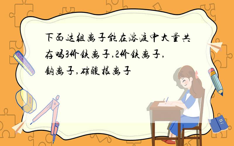 下面这组离子能在溶液中大量共存吗3价铁离子,2价铁离子,钠离子,硝酸根离子