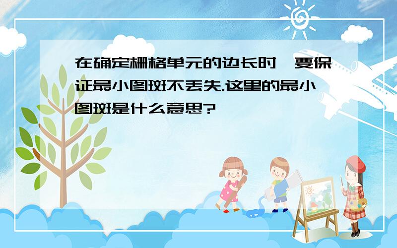 在确定栅格单元的边长时,要保证最小图斑不丢失.这里的最小图斑是什么意思?