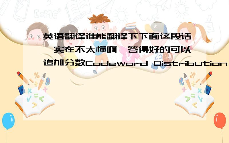 英语翻译谁能翻译下下面这段话,实在不太懂啊,答得好的可以追加分数Codeword Distribution over Images (CD)：This imagelevel cue captures how diverse an image is,with themotivation being that scribbling on images containingmor